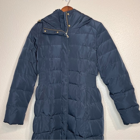 Cole Haan Jacket Womens Signature Hooded Down Blend Coat Navy Puffer Size Small - Picture 11 of 16